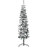 The Living Store Semi-sapin de Noël artificiel avec neige Svelte 150 cm