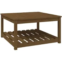 The Living Store Table de jardin brun miel 82,5x82,5x45 cm pin massif