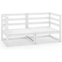The Living Store Canapé de jardin 2 places blanc pin massif