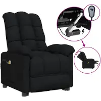 The Living Store Fauteuil de massage électrique noir tissu