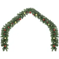The Living Store Guirlande de Noël Décorée avec des boules et des lumières LED 10 m