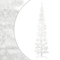 The Living Store Semi-sapin de Noël artificiel avec support Svelte blanc 210 cm