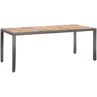 The Living Store Salon de jardin 9 pièces avec coussins Poly Rattan Gris