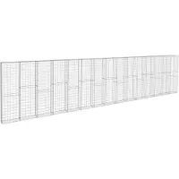 The Living Store Mur en gabions avec couverture Acier galvanisé 900×50×200 cm