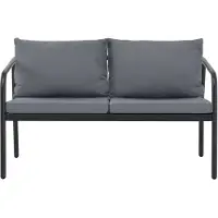 The Living Store Banc de jardin 2 places avec coussins Gris Aluminium