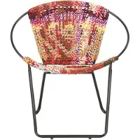 The Living Store Chaise Tissu Chindi multicolore