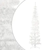 The Living Store Semi-sapin de Noël artificiel avec support Svelte blanc 240 cm