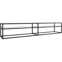 The Living Store Meuble TV Transparent 220x40x40,5 cm verre trempé