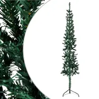 The Living Store Semi-sapin de Noël artificiel avec support Vert élancé 150 cm