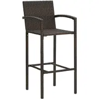 The Living Store Barhocker 4 Stk. Braun Poly Rattan