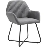 The Living Store Chaises de salle à manger 4 pcs. Tissu gris foncé