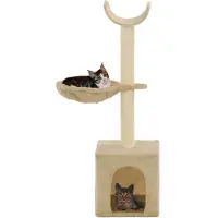The Living Store Arbre à chat avec griffoirs en sisal 105 cm Beige