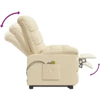 The Living Store Fauteuil de massage électrique Crème Tissu