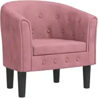 vidaXL Fauteuil rose velours