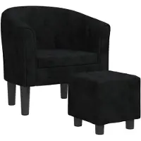 vidaXL Fauteuil avec repose-pied noir velours