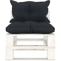 The Living Store Canapé central de jardin en palette avec coussin en bois anthracite