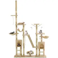 The Living Store Arbre à chat avec griffoirs en sisal 230 - 250 cm Beige