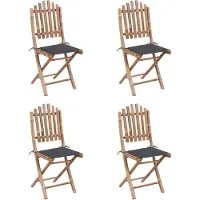 The Living Store Ensemble de jardin 5 pièces avec coussins Pliable Bambou