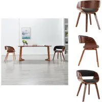 vidaXL Chaise de salle à manger Gris Bois courbé et tissu - Chaise de salle à manger