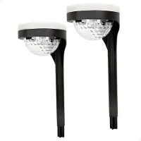 Aktive 61558 - Lot de 2 Balises Solaires d'Extérieur, Éclairage Continu Entre 6 et 8 Heures, 22 Lumens, Étanches, 11 LED, lampadaires Solaires, Lampes Solaires LED d'Extérieur