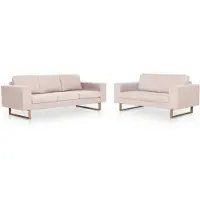 vidaXL Ensemble de canapés 2 pièces tissu blanc crème