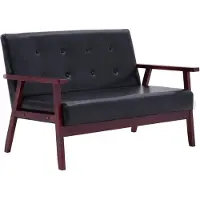 vidaXL Canapé "Perach" en similicuir noir. Dimensions (L/H/P) 113x73x67 cm