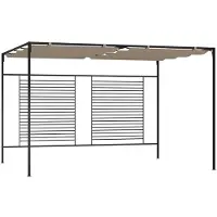vidaXL Pavillon avec toit extensible 3x4x2,3 m Taupe 180 g/m