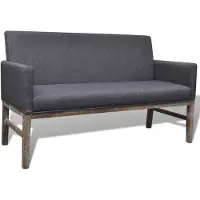 vidaXL Banc avec coussin rembourré tissu hévéa gris foncé