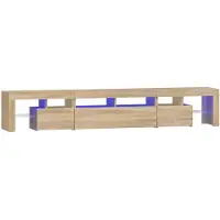 vidaXL Armoire TV avec lampes LED Chêne Sonoma 230x36,5x40 cm