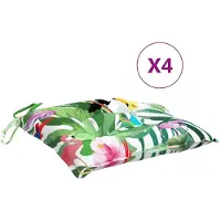 vidaXL Coussins de chaise lot de 4 multicolore 40x40x7 cm tissu