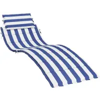 vidaXL Coussin de chaise longue rayures bleues/blanches tissu oxford