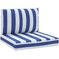 vidaXL Coussins de palette lot de 2 rayures bleues/blanches