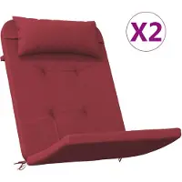 vidaXL Coussins de chaise adirondack lot de 2 rouge bordeaux