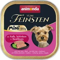 Animonda Vom Feinsten Mini with Veal, Ham, and Basil wet food for small breed dogs 24x100g