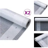 vidaXL Bâche de couverture grillagée 2 pcs 260 g/m² 4x2 m Blanc - Bâches