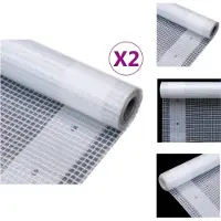 vidaXL Bâches de couverture grillagées 2 pcs. 260 g/m² 2x5 m Blanc - Bâches