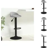vidaXL Tabouret de bar en velours gris clair - Tabouret de bar