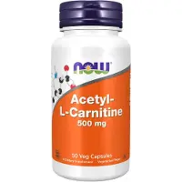 Now , Acétyl-L-Carnitine, 500 mg, 50 Gélules Végétales