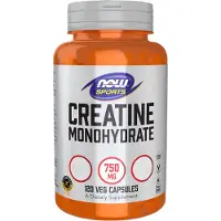 Now , Sports, Monohydrate de Créatine, 4 500 mg, 120 Gélules Végétales (750 mg par Gélule)