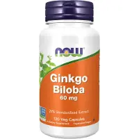Now Ginkgo Biloba Extract 60 mg 120 Veg Capsules