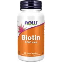 Now , Biotine, 5 000 mcg, 60 Gélules Végétales