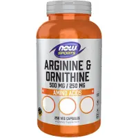 Now , Sport, Arginine & Ornithine, 250 Gélules Végétales