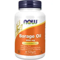 Now Huile de Bourrache 1000 mg, huile de graines de bourrache, 60 gélules