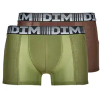 Dim Lot De 2 Boxers Homme Respirants Coton Et Lycra Kaki 3d Flex Air