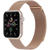 IMoshion Bracelet magnétique milanais pour Apple Watch | 44/45/46/49 mm - Taille S - Rose Doré