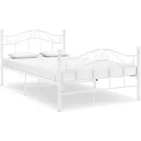 vidaXL Lit blanc métal 120x200 cm