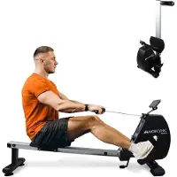 Mobiclinic Fitness, rameur, RowFit, 8 niveaux de résistance, silencieux, résistance magnétique, écran LCD, jusqu'à 120 kg, roue d'inertie de 6kg Home Gym