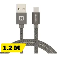 Swissten Câble de données textile USB / USB-C 1.2 M (1.20 m, USB 3.2 Gen 1)