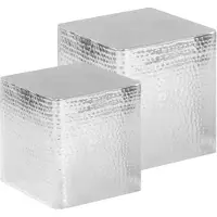 vidaXL Tables basses 2 pcs. argenté aluminium