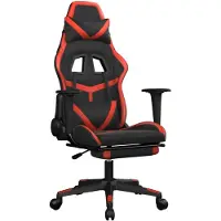 vidaXL Chaise de jeu avec repose-pieds Noir et rouge Similicuir